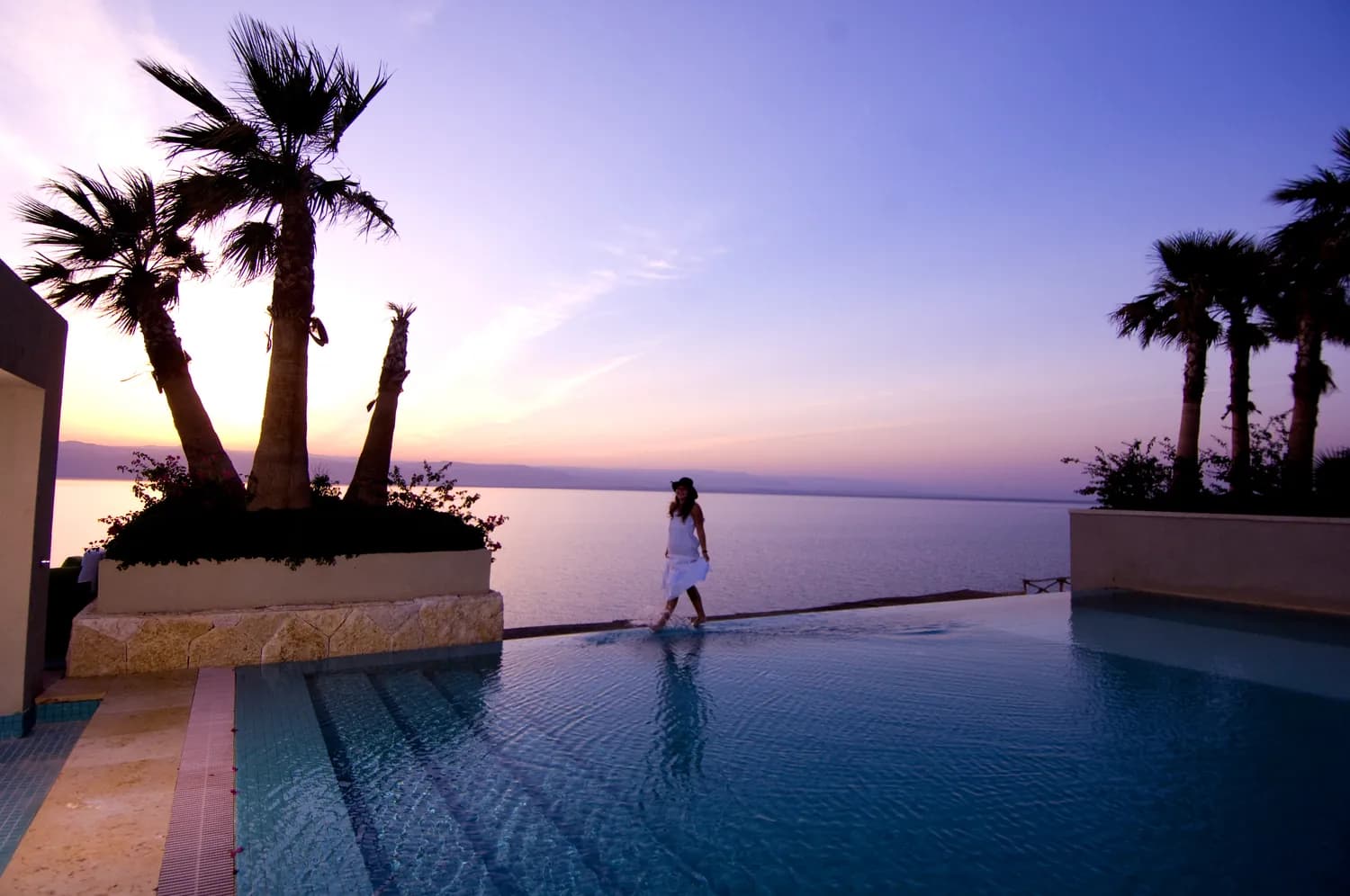 Infinity pool overlooking the Dead Sea in Jordan